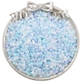 Perles de rocaille irisées bleu clair et blanc 4mm dans un plateau à nœud argenté - 4mm (Ouverture Environ 1mm) / 10g/Paquet(env. 170 pièces) / Série NB Bleu