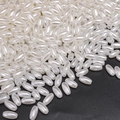 Polished cream white ABS imitation pearl oval beads with hole for DIY jewelry making - Rice Style (07)