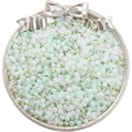 Perles de rocaille 4mm vert clair et blanc nacré sur plateau argenté pour bijoux DIY - 4mm (Ouverture Environ 1mm) / 10g/Paquet(env. 170 pièces) / Série NB Vert Clair