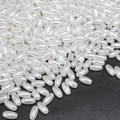 Polished bright white oval ABS imitation pearl beads for DIY jewelry making and craft projects - Rice Style (08)
