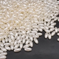 Rice-shaped imitation pearl beads in cream white with holes for DIY jewelry making - Oval Style (09)