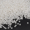 DIY craft beads in polished white ABS faux pearl finish with pre-drilled holes - Round Bead Style (12)