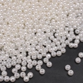 Polished white ABS faux pearls with holes for DIY jewelry making and bracelets - Round Bead Style (13)