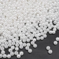 Polished white ABS imitation pearl beads with holes for DIY jewelry making and crafts - Round Bead Style (14)