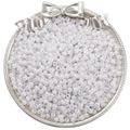 Perles de rocaille blanches 4mm pour bijoux DIY présentées dans un plateau vintage argenté - 4mm (Ouverture Environ 1mm) / 10g/Paquet(env. 170 pièces) / Gris Clair(NB16)