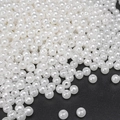 Polished white ABS imitation pearl beads with holes for DIY jewelry making and crafts - Round Bead Style (16)