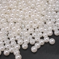 Polished white ABS faux pearls with holes for DIY jewelry making and handmade crafts - Round Bead Style (17)