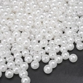 Polished white round ABS pearls with pre-drilled holes for DIY jewelry making - Round Bead Style (18)