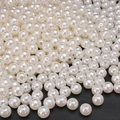 Polished white ABS imitation pearl round beads with pre-drilled holes for DIY jewelry making - Round Bead Style (19)