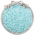 Perles de rocaille 4mm bleu clair avec effet nacré irisé dans un plateau argenté - 4mm (Ouverture Environ 1mm) / 10g/Paquet(env. 170 pièces) / Bleu Ciel(NB11)