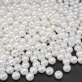 Round white ABS imitation pearl beads with holes for DIY jewelry and bracelets - Round Bead Style (20)