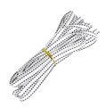 White polyester ribbon with black stitched edges and a gold metallic tie fastening - 10mm 5 Yards/Pack / White