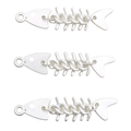 Three pieces of silver metal fish bone pendants for DIY necklaces and handmade jewelry - 1pc/pack / Matte Silver
