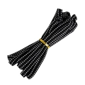 Black decorative ribbon with white dashed dots pattern and a gold metallic tie - Black