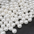 Bulk white high-gloss ABS imitation pearls with holes for DIY jewelry making - Round Bead Style (24)