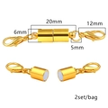 Golden magnetic jewelry clasp with lobster claw for bracelets and necklaces diy - Large Round Style / Gold