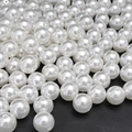Polished ABS white imitation pearls with center holes for DIY jewelry making and crafts - Round Bead Style (26)