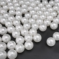 Polished white round ABS imitation pearl beads with holes for DIY jewelry making - Round Bead Style (28)