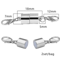 Magnetische Schmuckverschlüsse in Silber mit Karabinern für DIY-Ketten und Armbänder - Mittlerer runder Stil / Weißgold