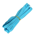 Light blue grosgrain ribbon with white stitched edges tied with a gold wire twist tie - Lake Blue