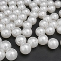 Glossy white ABS imitation pearls with center holes for DIY jewelry making and crafting - Round Bead Style (30)