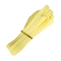 Light yellow grosgrain ribbon with white saddle stitch border for gift packaging - Yellow