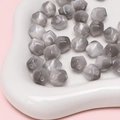 Perles à facettes grises œil de chat en résine pour bracelets DIY avec éclat soyeux - 10mm (Ouverture env. 1.5mm) 10 Pièces/Paquet / Gris