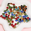 Faceted colorful glass beads with gold plated edges for DIY jewelry making - Random Mixed Colors
