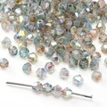 Cuentas de cristal bicono con revestimiento Aurora AB para hacer joyas y manualidades - 4mm (10g/Aprox. 130 Unidades) / Azul Marrón