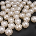 Polished cream ABS imitation pearl round loose beads with pre-drilled holes for DIY jewelry - Round Bead Style (35)