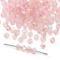 Perles en verre facettées rose clair Aurora AB pour bijoux et bracelets DIY - Rose
