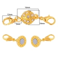 Goldener Magnetverschluss mit Strasssteinen für DIY-Armbänder und Halsketten - Strass Runder Stil / Gold