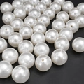 Glossy white ABS resin round imitation pearls with pre-drilled holes for DIY jewelry - Round Bead Style (36)