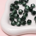 Perles en résine facettées vert foncé à effet œil-de-chat pour bijoux DIY - 10mm (Ouverture env. 1.5mm) 10 Pièces/Paquet / Vert