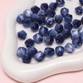 Perles octogonales en résine œil-de-chat bleu foncé facettées pour bijoux artisanaux - 10mm (Ouverture env. 1.5mm) 10 Pièces/Paquet / Bleu marine