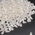 Teardrop-shaped pearlescent ABS plastic beads in white with top drill hole for DIY jewelry - Teardrop Style (39)