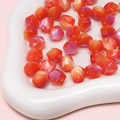 Perles octogonales en résine à dégradé orange-violet irisé pour bijoux faits main DIY - 10mm (Ouverture env. 1.5mm) 10 Pièces/Paquet / Rouge Jaune Violet