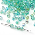 Perles bicones facettées vert menthe AB pour bijoux DIY sur une épingle en métal - Vert