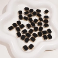 10x12mm oval black glass beads with gold plated edge for DIY jewelry making - Ellipse / 10x12mm (5 Pieces/Pack) / Black