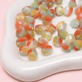 Perles octogonales en résine à dégradé orange et jaune avec effet œil de chat DIY - 10mm (Ouverture env. 1.5mm) 10 Pièces/Paquet / Jaune Rouge Vert