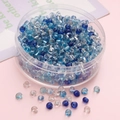 4mm round glass seed beads set in blue and purple shades for DIY jewelry making - Blue Silver Series