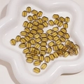 Amber 6x9mm faceted glass crystal beads with gold trim for DIY jewelry making - Yellow