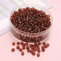 Deep amber 4mm glass seed beads for DIY jewelry making in a round storage box - Reddish Brown