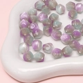 Perles octogonales en résine dégradé violet et vert pour création de bijoux DIY - 10mm (Ouverture env. 1.5mm) 10 Pièces/Paquet / Cyan Violet Gris