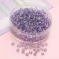 Translucent purple 4mm glass seed beads in a round storage case for DIY jewelry - Light Purple