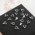 Silver branch-textured leaf pendants for DIY jewelry making and hair accessories - Leaf Bail Silver / 4mm Wide x 10mm Long