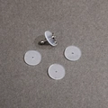 Clear silicone earring disc with a sparkling silver butterfly stud earring and ball back - Large Size (FRB085) / Professional Pack