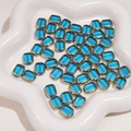 Sky blue 10x12mm oval glass beads with gold trim for handmade jewelry DIY bracelets - Ellipse / 10x12mm (5 Pieces/Pack) / Lake Blue