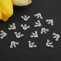 Set of 14 silver hollow metal flower pendants for traditional DIY hair accessories - Small Triangle Silver