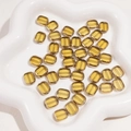 Yellow faceted glass oval beads with gold trim for DIY jewelry making and crafts - Ellipse / 10x12mm (5 Pieces/Pack) / Yellow